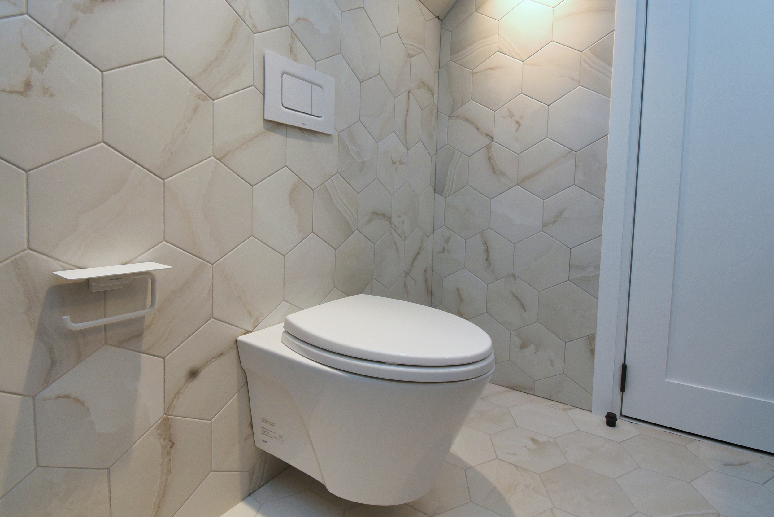 Bathroom tile and toilet detail